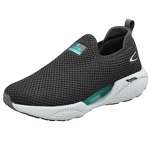 Duke Mens Slip-On Sports Shoes | Lightweight, Breathable & Comfortable Walking Sneakers | Easy to wear Slip-On Design Grey