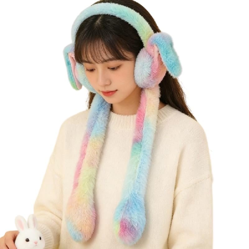 QUEERY Soft Fleece Ear Warmers with Interactive Moving Ears