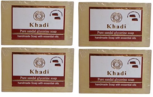 Parvati Gramodyog Khadi Sandalwood Soap 125 Gm (Pack Of 4) By Parvati Gramodyog Herbal Products – Made In India