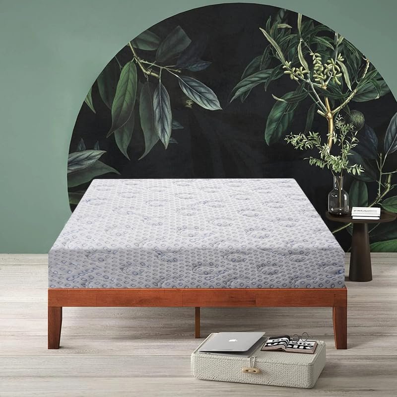 SLEEPSPA BY COIRFIT Nirvana Bamboo Fabric with HerbFRESH Technology 7 Zone 8 Inch Queen Size Natural Pure Latex Foam Mattress (72x66x8, White)
