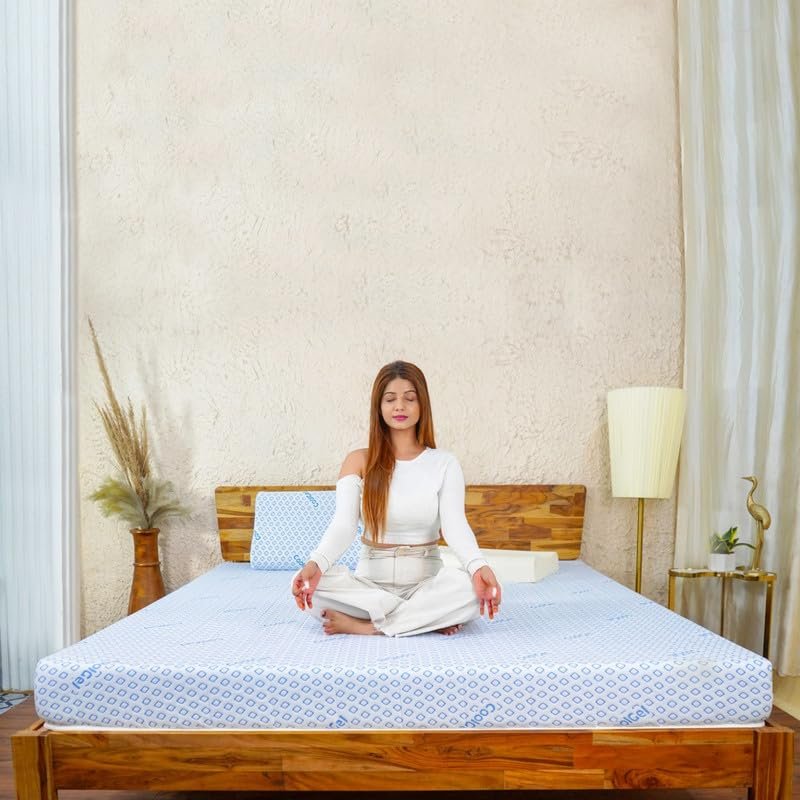 Coirfit BIOLIFE 7-Zone Latex with Talalay Tech.4 Inch King Size Latex Foam (72X72) Inches| Bed Mattress| 15 Year Warranty| Medium Firm, Back Support & Comfort| Breathable King Bed Cool Gel Mattress