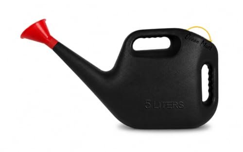 Ocean Mart Watering Can – Green (5L) | Garden Water Can with Built-in Sprayer Black