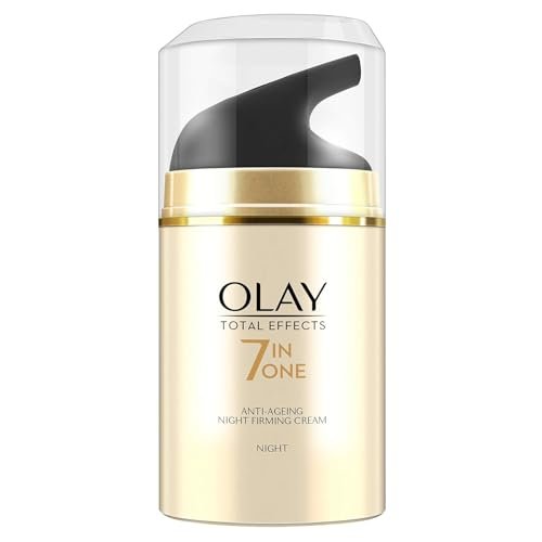 Olay Total Effects Night Cream |with Vitamin C, B5, Niacinamide, Green Tea |Fights 7 signs of ageing every night for glowing, hydrated and younger looking skin |Suitable for Normal, Dry, Oily & Combination skin |50 gm