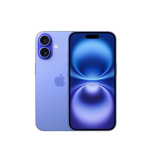 Apple iPhone 16 128 GB: 5G Mobile Phone with Camera Control, A18 Chip and a Big Boost in Battery Life. Works with AirPods; Ultramarine