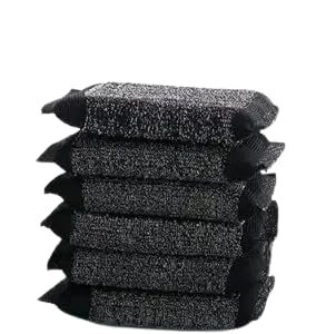 Black Scrubbing Sponge Pads for Kitchen Cleaning, Pack of 6