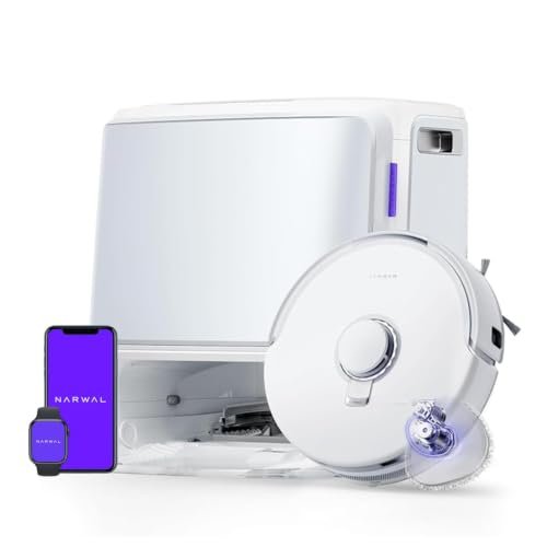 NARWAL Freo Z10 Robot Vacuum Cleaner with Mopping, 15,000Pa Suction, 120-Day* Dust Bin Storage, Tangle-Free Brush, Self-Cleaning, Corner Mop, Smart Dirt Sensors, Works with Google, Alexa, Siri & App