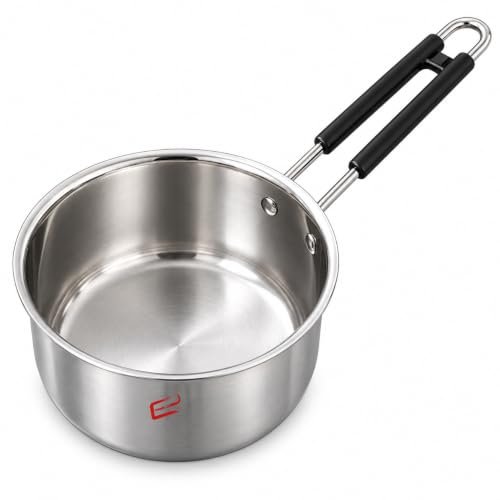 Jensons Stainless Steel Saucepan,Tea Pot, Milk Pot, with Strong Grip Handle 1.1 LTR