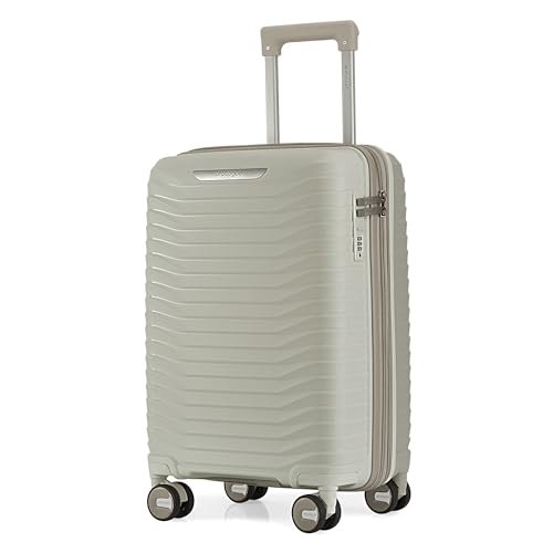 Provogue Coral Hard-Sided PP 55 Cm Suitcase/Cabin Trolley Bag Small| Expandable Space with 8 Wheels Trolley Bags for Travel |Combination Lock|5 Year Warranty (Grey Cloud/Timberwolf Grey)