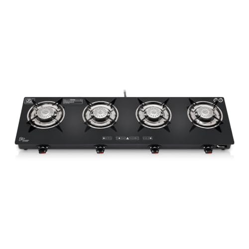 Thermador 4 Burner STL Plain Gas Stove Toughened Glass Cooktop Manual Ignition Die Cast Aluminium Alloy Tornado Burners Black