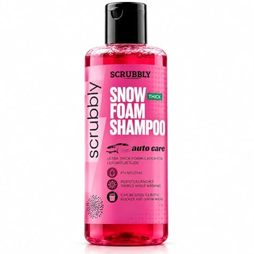 Scrubbly Car & Bike Shampoo Wash 500ml | pH Neutral | Thick Snow Foam for Deep Cleaning | Safe On Paint, PPF & Ceramic Coats