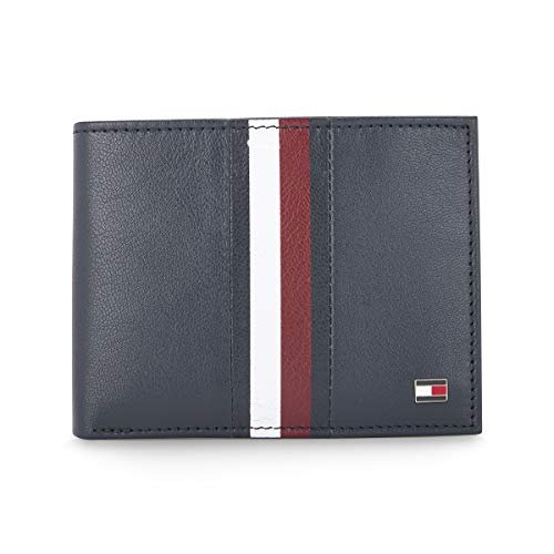 Tommy Hilfiger Men’s Passcase Wallet Rane – Navy | 2 Compartments | 10 Cards Slots | Stylish Men’s Leather Wallet