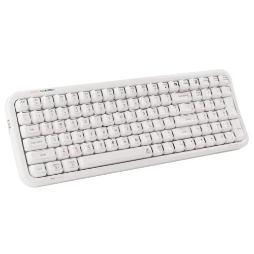 iGear ClearKey Wireless Keyboard, Transparent Keycaps, RGB Backlight 14 Modes, Tri-Mode BT + 2.4GHz + Wired, 3-Device Switching, 2000mAh, Type-C, Windows/Mac/iOS/Android (White)
