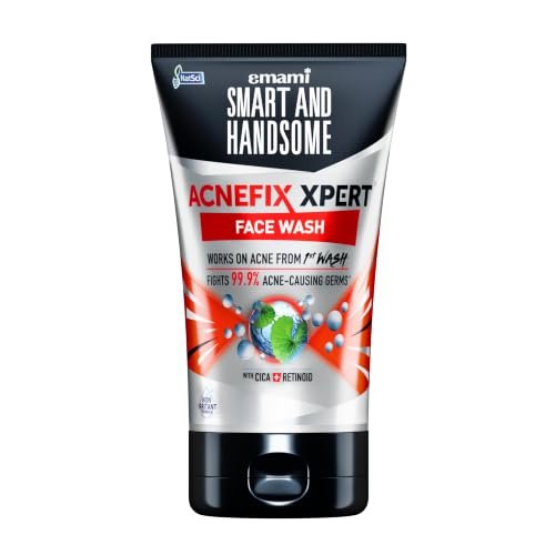 Smart And Handsome Acnefix Xpert Face Wash 100g | Non-Irritant Formula, No Added Colors/Fragrance, Works on Acne from 1st Wash, Fights 99.9% Acne-Causing Germs | with Cica + Retinoid