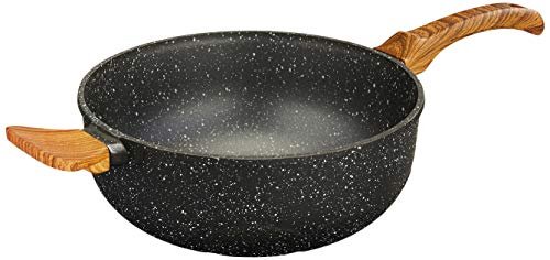 Amazon Brand – Solimo Die Cast Aluminium Non Stick Wok/Kadhai (25cm, 5 layer coating)
