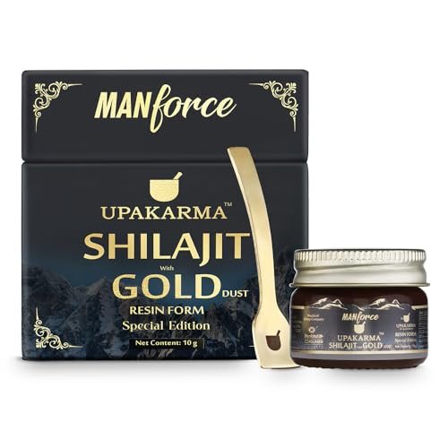 Manforce shilajit/Shilajit Gold Resin – 10g | 500mg/Serving | Boost Muscle Growth & Stamina | Contains 24 Carat Gold | 100% Ayurvedic