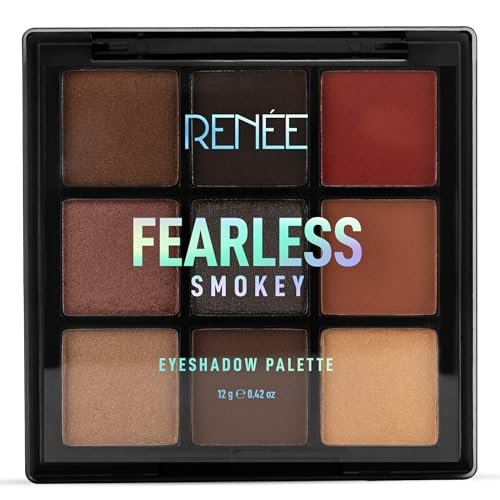 RENEE Fearless Eyeshadow Palettes – Smokey, Highly Pigmented, Shimmery & Matte Vibrant Shades, Silky Texture, Long Lasting, Non-Creasing, Easy-To-Blend & Build Up for Eye-Catching Glamorous Look 12 Gm