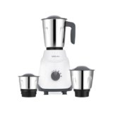 Bajaj GX1 Ninja Series 500W Mixer Grinder With 3 Jars (Stainless Steel Jars) | Superior Mixie For Kitchen | Durable Mixer Grinder | DuraCut Blades | 2 Yrs Warranty 【White/Grey】