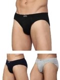 Levi’s Men’s Cotton Style #011 Comfort Regular Fit Solid Brief (Pack of 3) (#011-BRIEF-LT GMEL/BLK/Navy-P3_Lt. Grey Melange,Black, M)