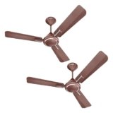 Havells 1200mm Ambrose ES Ceiling Fan | Premium Finish, Deco. Fan, Elegant Looks, High Air Delivery, Energy Saving, 100% Pure Copper Motor | 2 Year Warranty by Brand | (Pack of 2, Nickel Pearl Brown)