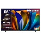 Hisense 139 cm (55 inches) E6N Series 4K Ultra HD Smart LED Google TV 55E6N (Black)