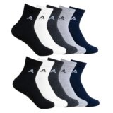 AMAREE Premium Soft & Comfortable Socks – Breathable, Durable & Everyday Wearr – Free Size Multicolor (Pack Of – 10)