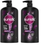 Sunsilk Stunning Black Shine Shampoo, With Amla+Oil, Pearl Protein & Vitamin E For Long Lasting Shine, 1 Ltr (Pack of 2)