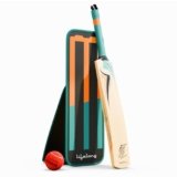 Lifelong Wooden Gully Cricket Bat Set for Kids| All-in-One Cricket Combo with Bat, Ball & Convertible Stump Bag |Quick Set Up | Poplar Wood Bat | Portable & Easy to Carry