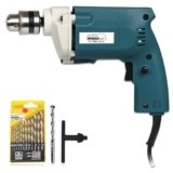 WONDERCUT Wc-Ed-10-B-Cmb Drill Machine 10Mm With Free 13Pcs Hss Drill Bits & 1Pc Masonary Bit Combo, Blue