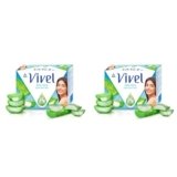 Vivel Aloe Vera Bathing Soap with Vitamin E for Soft Glowing skin, 1200g (150g – Pack of 8), Soap for Women & Men, For All Skin Types