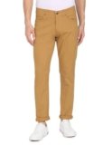U.S. POLO ASSN. Men’s Solid Brandon Regular Fit Mid Rise Casual Trousers (USTROO0269_Khaki_36)