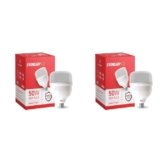 Eveready 50W LED Hammer Bulb | High CRI & High Efficiency | Energy Efficient | Mercury-Free | 4KV Surge Protection | 100 Lumens Per Watt |Cool Day Light (6500K) b22d (Pack of 2)