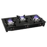Lifelong 3 Burner Gas Stove Top for Kitchen – Manual Ignition Cooktop Modern Glass Stove for Modular Kitchen, ISI Certified & Compatible with LPG – 1 Year Manufacturer’s (Black, LLGS18)