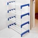 PulGos 4 Tier Shoe Rack with Shelf, Folding ShoeRack for Bedroom, Living Room,Entryway, Multicolor, ShoeRack,Footwear Stand for Home, Plastic, ShoeRack with only 4 Layer