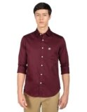 U.S. POLO ASSN. Men’s Solid Spread Collar Cotton Tailored Fit Shirt (USSHTR0034_Maroon_S)