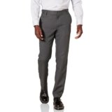 Amazon Essentials Men’s Slim-Fit Flat-Front Dress Pant, Dark Grey, 32W x 32L