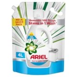 Ariel Matic Liquid Detergent Top Load – 4L | Removes 7 day dried-in Stains in 1 wash inside Washing Machine | Now at Price of Powders | Amazing Fragrance | Protects Colours | Dissolves Faster